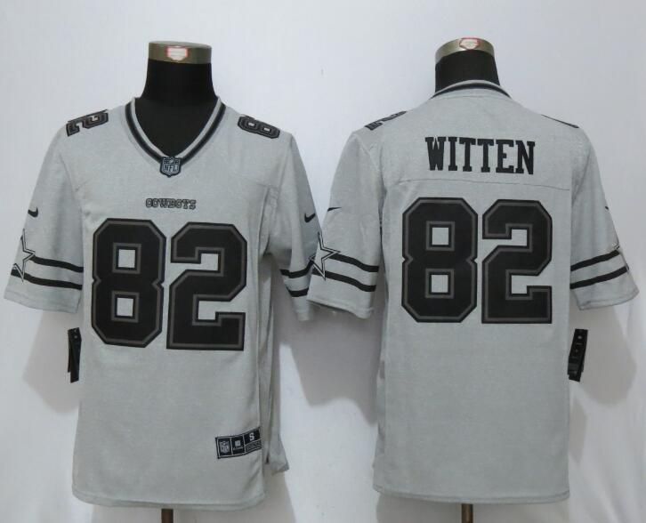 2017 Nike Dallas Cowboys #82 Witten Nike Gridiron Gray II Limited Jersey->->NFL Jersey